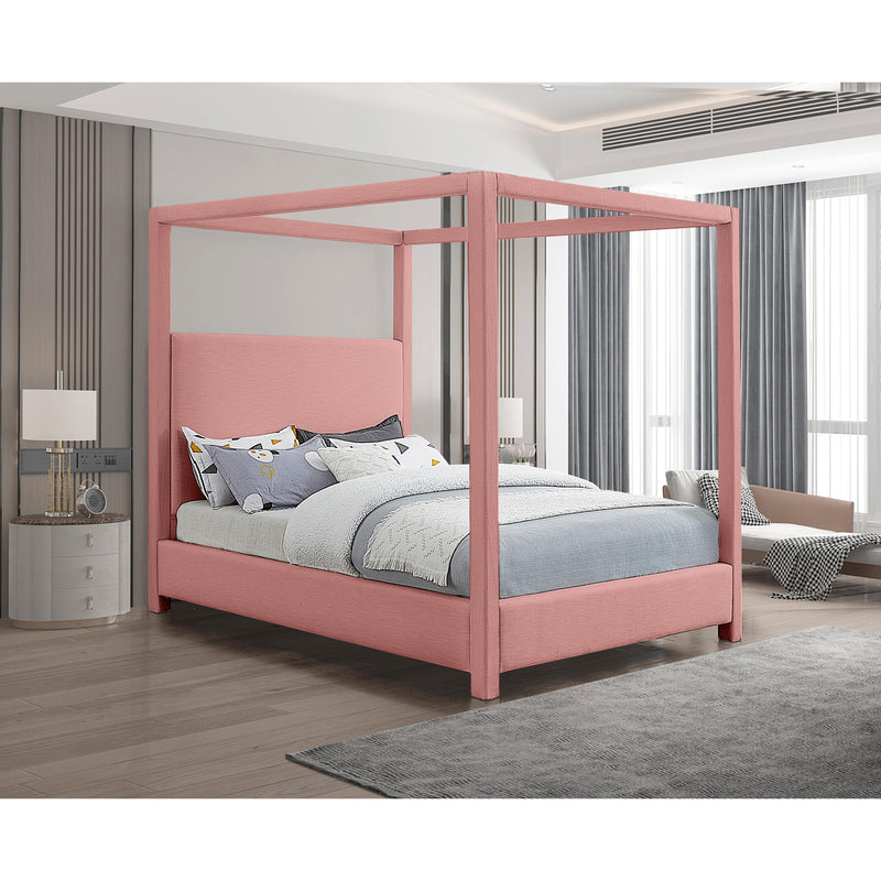 Meridian Emerson Light Pink Linen Textured Fabric King Bed (3 Boxes) IMAGE 2