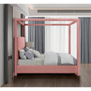 Meridian Emerson Light Pink Linen Textured Fabric Queen Bed (3 Boxes) IMAGE 5