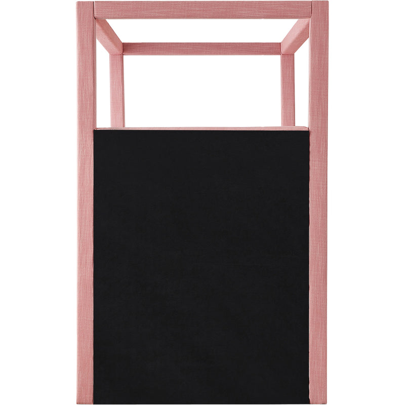 Meridian Emerson Light Pink Linen Textured Fabric Twin Bed (3 Boxes) IMAGE 6