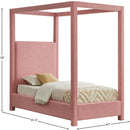 Meridian Emerson Light Pink Linen Textured Fabric Twin Bed (3 Boxes) IMAGE 8