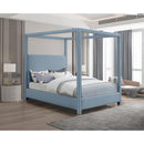 Meridian Emerson Sky Blue Linen Textured Fabric Full Bed (3 Boxes) IMAGE 2