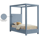 Meridian Emerson Sky Blue Linen Textured Fabric Twin Bed (3 Boxes) IMAGE 9