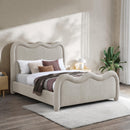 Meridian Gavin Beige Chenille Fabric King Bed (3 Boxes) IMAGE 2