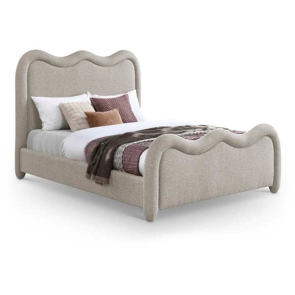 Meridian Gavin Beige Chenille Fabric Queen Bed (3 Boxes) IMAGE 1