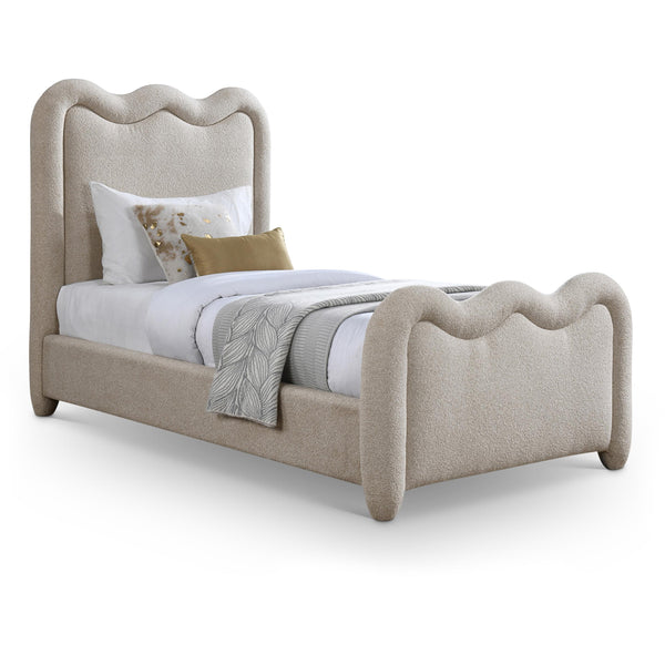 Meridian Gavin Beige Chenille Fabric Twin Bed (3 Boxes) IMAGE 1