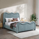 Meridian Gavin Blue Chenille Fabric Full Bed (3 Boxes) IMAGE 2