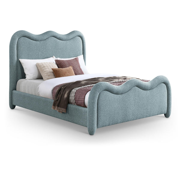 Meridian Gavin Blue Chenille Fabric King Bed (3 Boxes) IMAGE 1