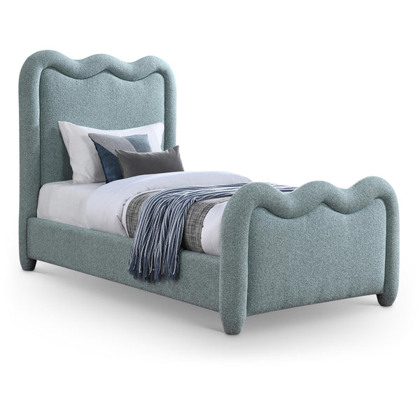 Meridian Gavin Blue Chenille Fabric Twin Bed (3 Boxes) IMAGE 1
