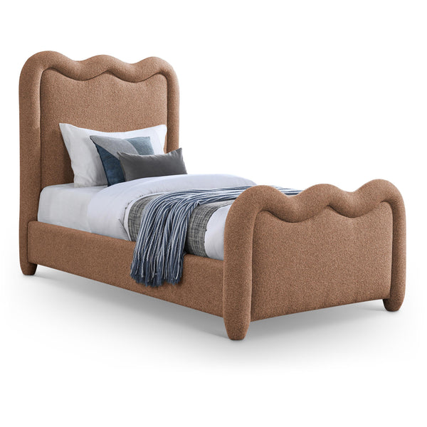 Meridian Gavin Cognac Chenille Fabric Twin Bed (3 Boxes) IMAGE 1