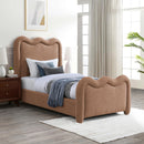 Meridian Gavin Cognac Chenille Fabric Twin Bed (3 Boxes) IMAGE 2