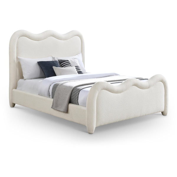 Meridian Gavin Cream Chenille Fabric Queen Bed (3 Boxes) IMAGE 1
