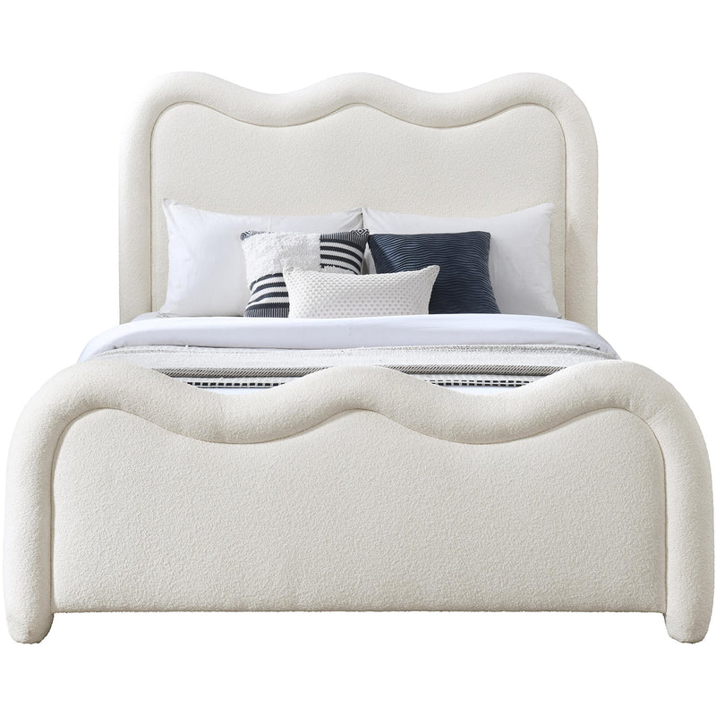 Meridian Gavin Cream Chenille Fabric Queen Bed (3 Boxes) IMAGE 3