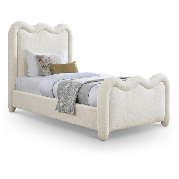Meridian Gavin Cream Chenille Fabric Twin Bed (3 Boxes) IMAGE 1