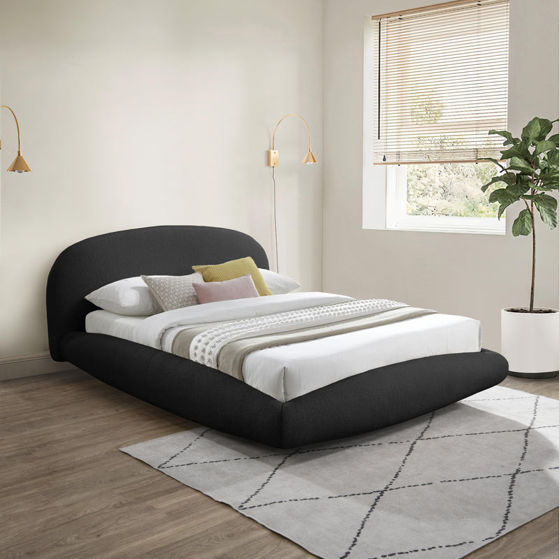 Meridian Genesis Black Teddy Fabric Queen Bed (3 Boxes) IMAGE 2