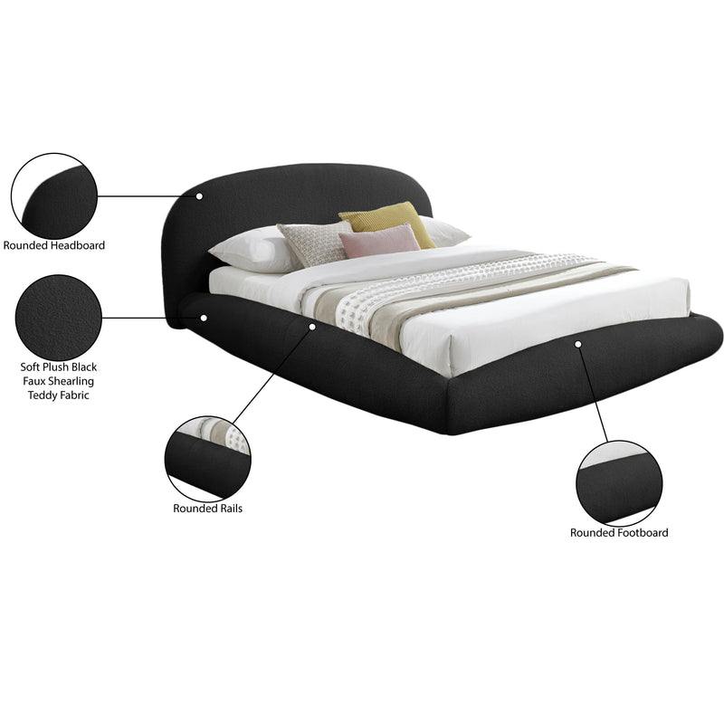 Meridian Genesis Black Teddy Fabric Queen Bed (3 Boxes) IMAGE 7