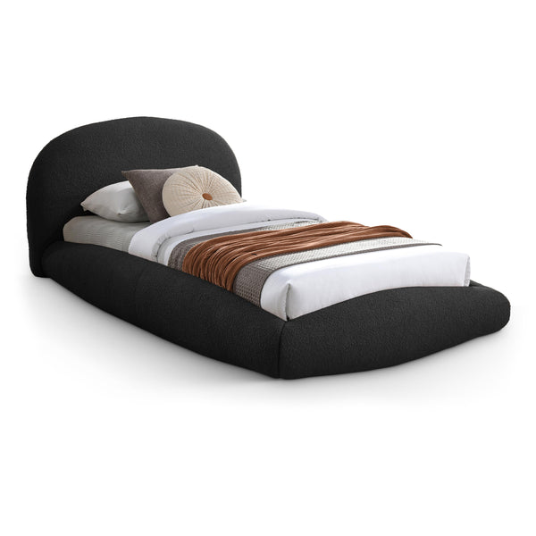 Meridian Genesis Black Teddy Fabric Twin Bed (3 Boxes) IMAGE 1