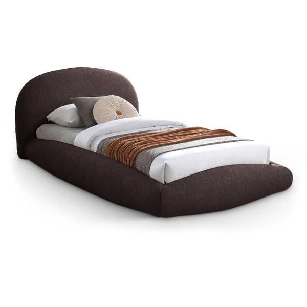 Meridian Genesis Brown Teddy Fabric Twin Bed (3 Boxes) IMAGE 1