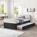 Meridian Ivy Black & Cream Velvet Twin Trundle/Storage Bed IMAGE 2
