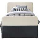 Meridian Ivy Black & Cream Velvet Twin Trundle/Storage Bed IMAGE 3