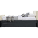 Meridian Ivy Black & Cream Velvet Twin Trundle/Storage Bed IMAGE 4