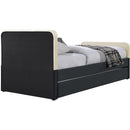 Meridian Ivy Black & Cream Velvet Twin Trundle/Storage Bed IMAGE 5