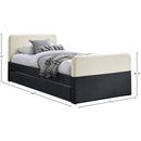 Meridian Ivy Black & Cream Velvet Twin Trundle/Storage Bed IMAGE 8