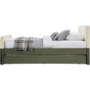 Meridian Ivy Olive & Cream Velvet Twin Trundle/Storage Bed IMAGE 4