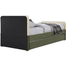 Meridian Ivy Olive & Cream Velvet Twin Trundle/Storage Bed IMAGE 5