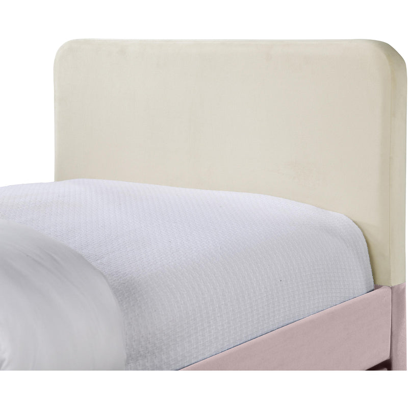 Meridian Ivy Pink & Cream Velvet Twin Trundle/Storage Bed IMAGE 6