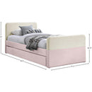 Meridian Ivy Pink & Cream Velvet Twin Trundle/Storage Bed IMAGE 8