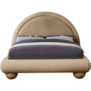 Meridian Madrid Beige Velvet King Bed IMAGE 3