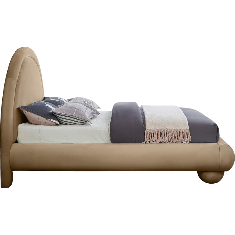 Meridian Madrid Beige Velvet King Bed IMAGE 4