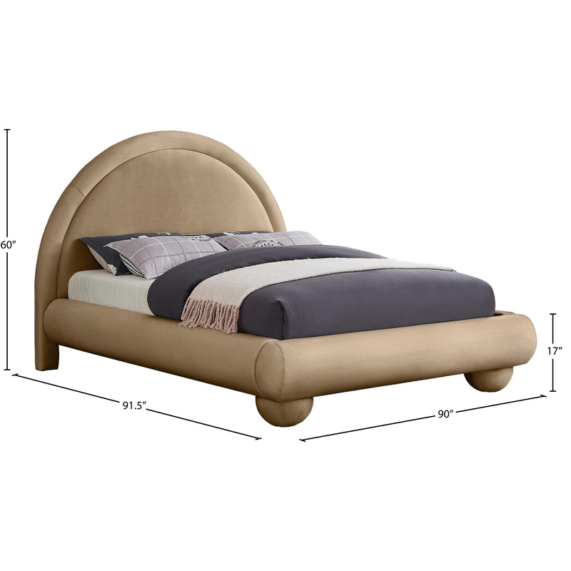 Meridian Madrid Beige Velvet King Bed IMAGE 7