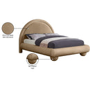 Meridian Madrid Beige Velvet Queen Bed IMAGE 8