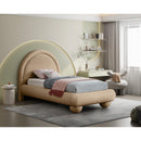 Meridian Madrid Beige Velvet Twin Bed IMAGE 2