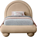 Meridian Madrid Beige Velvet Twin Bed IMAGE 3
