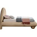 Meridian Madrid Beige Velvet Twin Bed IMAGE 4