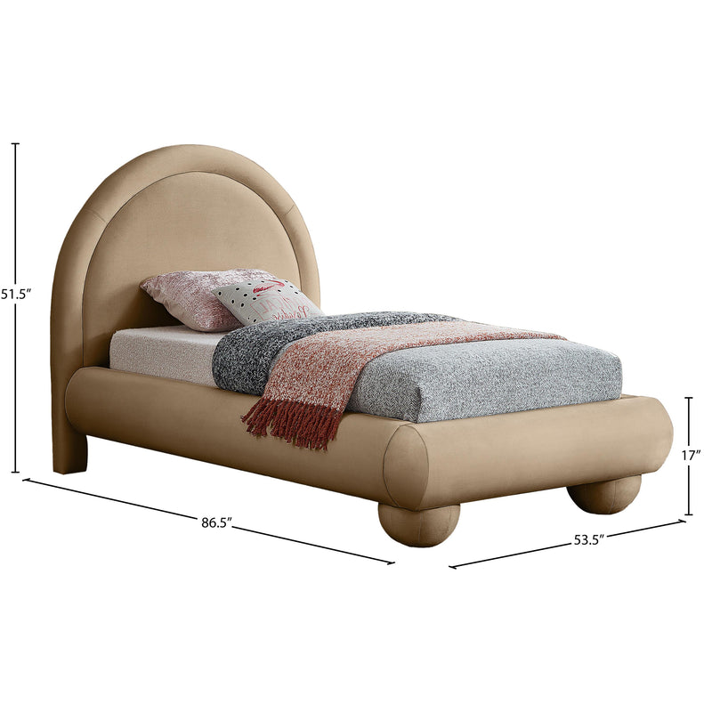 Meridian Madrid Beige Velvet Twin Bed IMAGE 7