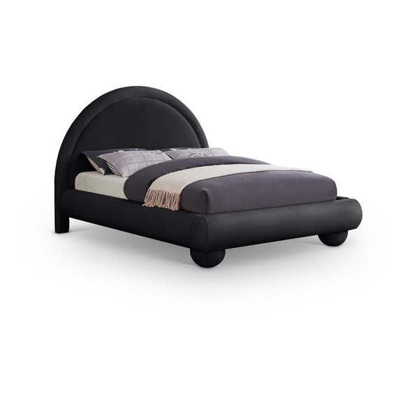 Meridian Madrid Black Velvet Full Bed IMAGE 1