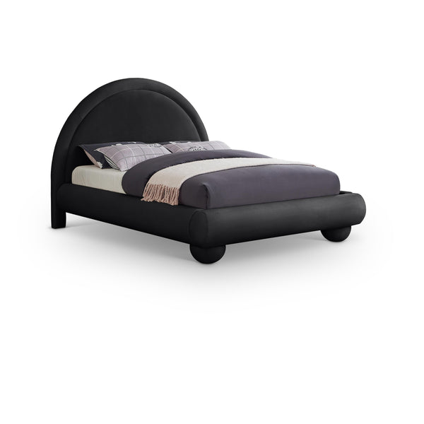Meridian Madrid Black Velvet King Bed IMAGE 1