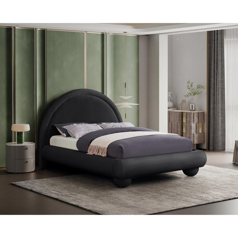 Meridian Madrid Black Velvet King Bed IMAGE 2