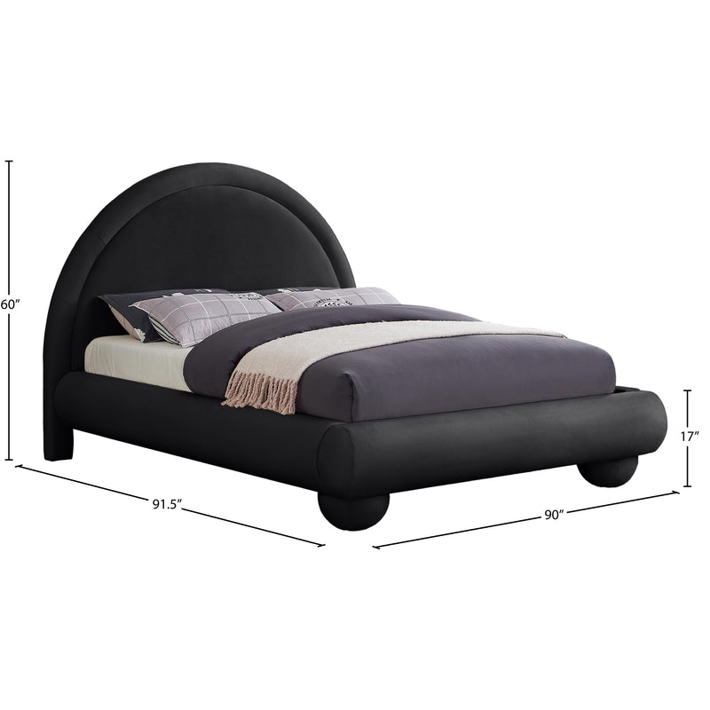 Meridian Madrid Black Velvet King Bed IMAGE 7