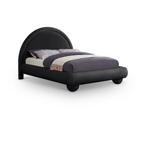 Meridian Madrid Black Velvet Queen Bed IMAGE 1