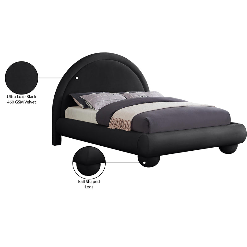 Meridian Madrid Black Velvet Queen Bed IMAGE 8