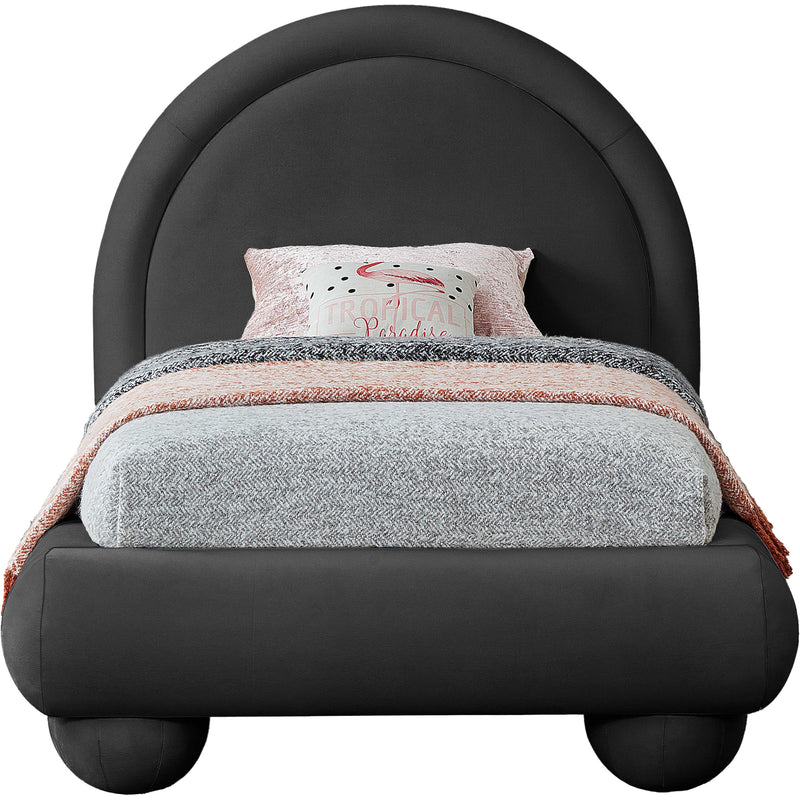 Meridian Madrid Black Velvet Twin Bed IMAGE 3