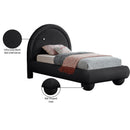 Meridian Madrid Black Velvet Twin Bed IMAGE 8