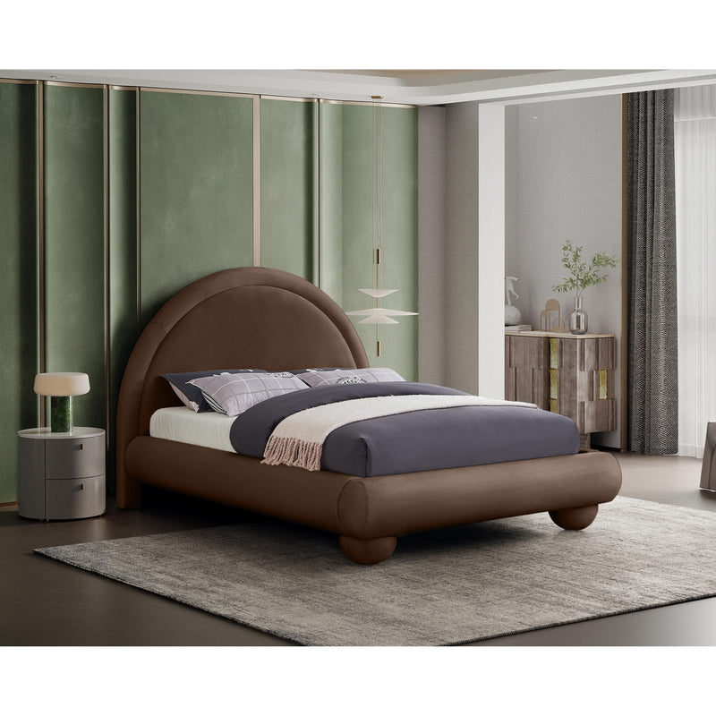 Meridian Madrid Brown Velvet Full Bed IMAGE 2
