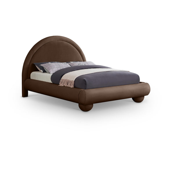 Meridian Madrid Brown Velvet King Bed IMAGE 1
