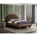 Meridian Madrid Brown Velvet King Bed IMAGE 2