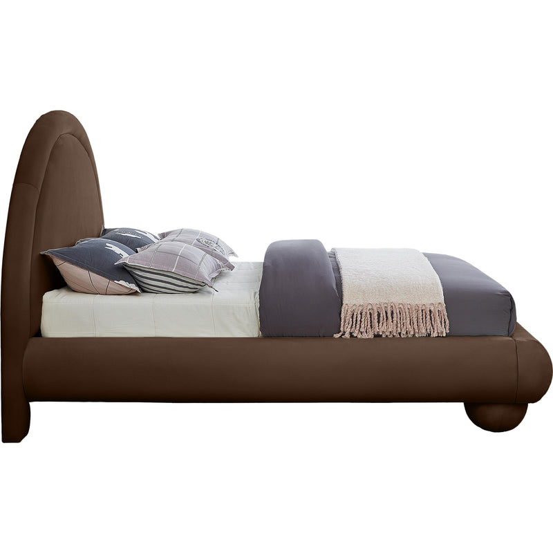 Meridian Madrid Brown Velvet Queen Bed IMAGE 4